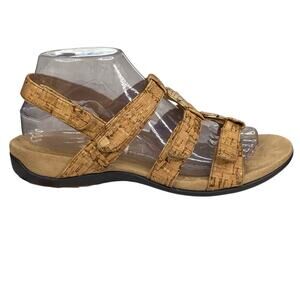 Vionic Women’s Tan Cork Strappy Adjustable Sandal Size US 8